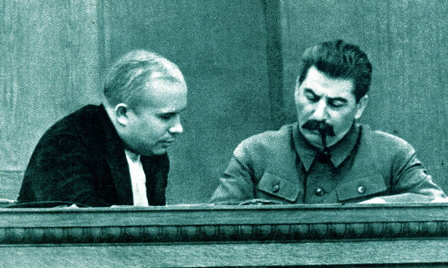 Joseph Stalin and Nikita Khrushchev, 1936.