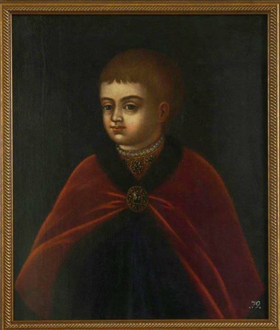 Portrait of Tsesarevich Peter Alekseyevich. Unknown artist, late 17th – early 18th centuries.