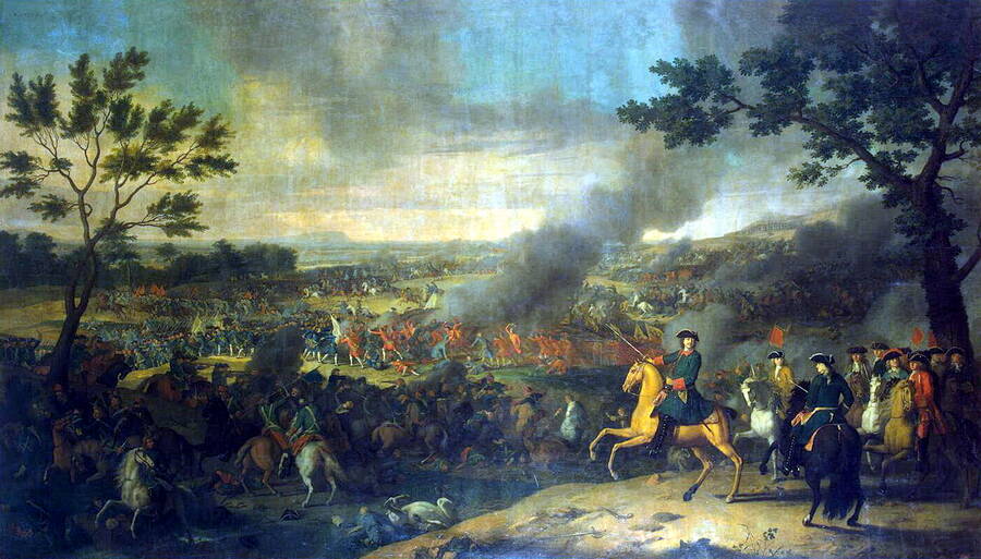 Battle of Poltava of 1709. Artist Louis Caravaque, 1718. 
